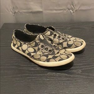 Raw hem women’s Coach slip on shoes